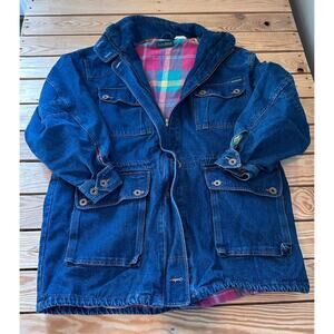 Vintage Harve Benard Flannel Lined Denim Jacket Size Large Women’s Blue